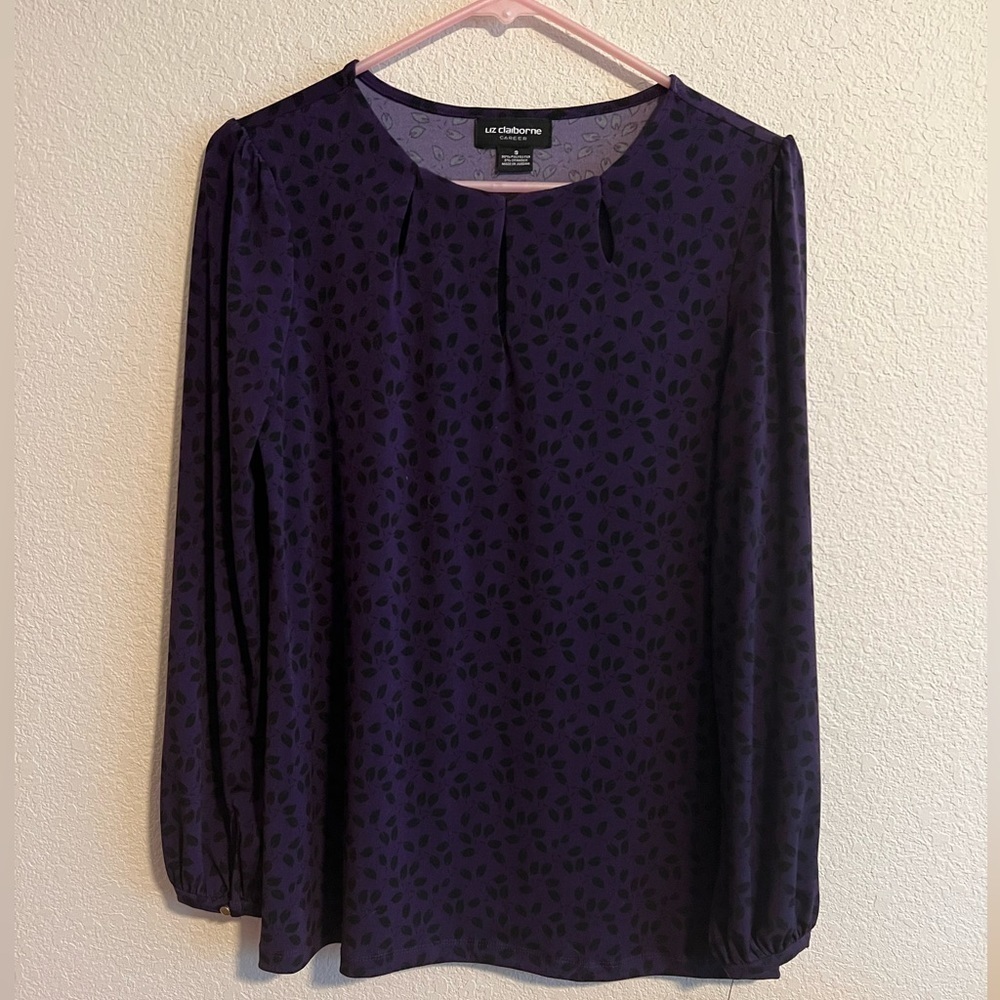 Nwt Liz Claiborne Purple Blouse Size Small